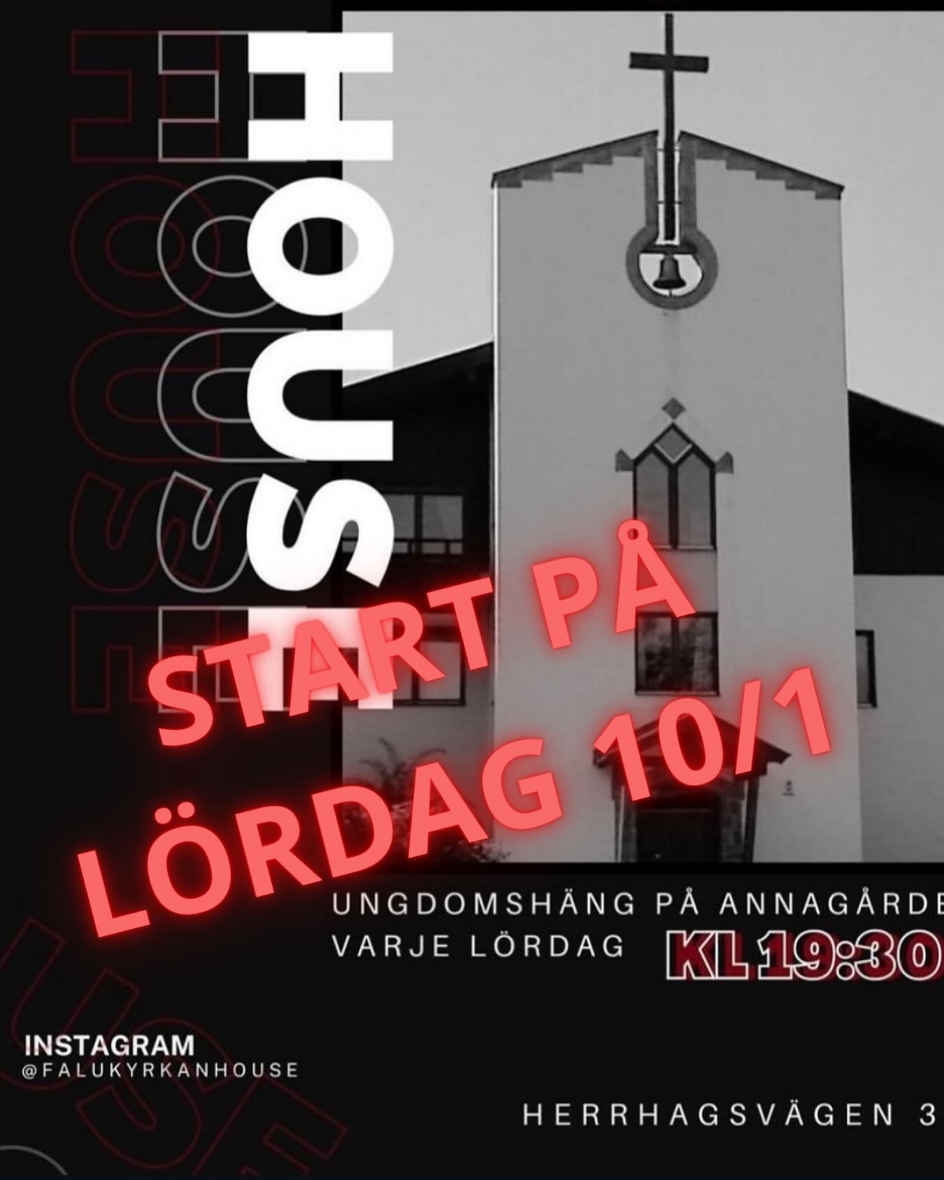 UPPSTART FALUKYRKAN HOUSE 10/1
—> mer info kommer.
Vi avslutar året tillsammans ikväll med nyårsfest i kyrkan. Se falukyrkan inlägg för mer info. Klockan 19:00 på Svavelstigen 14🥳
Be blessed!