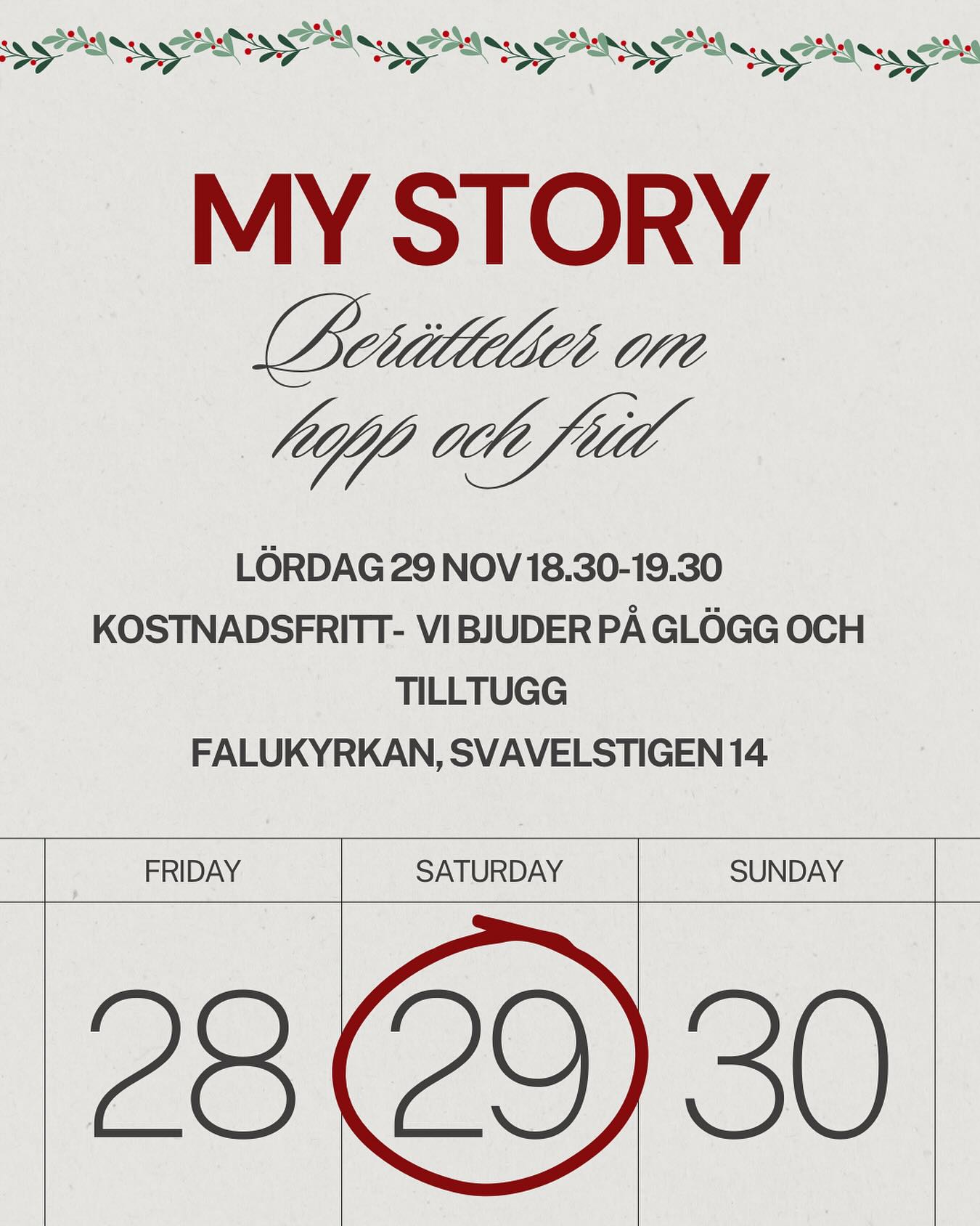 Missa inte detta den 29 november 🙏