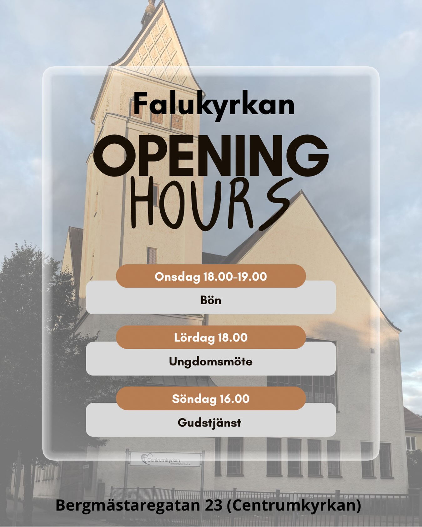 Missa inte veckan i Falukyrkan!
Vi ses! 👊