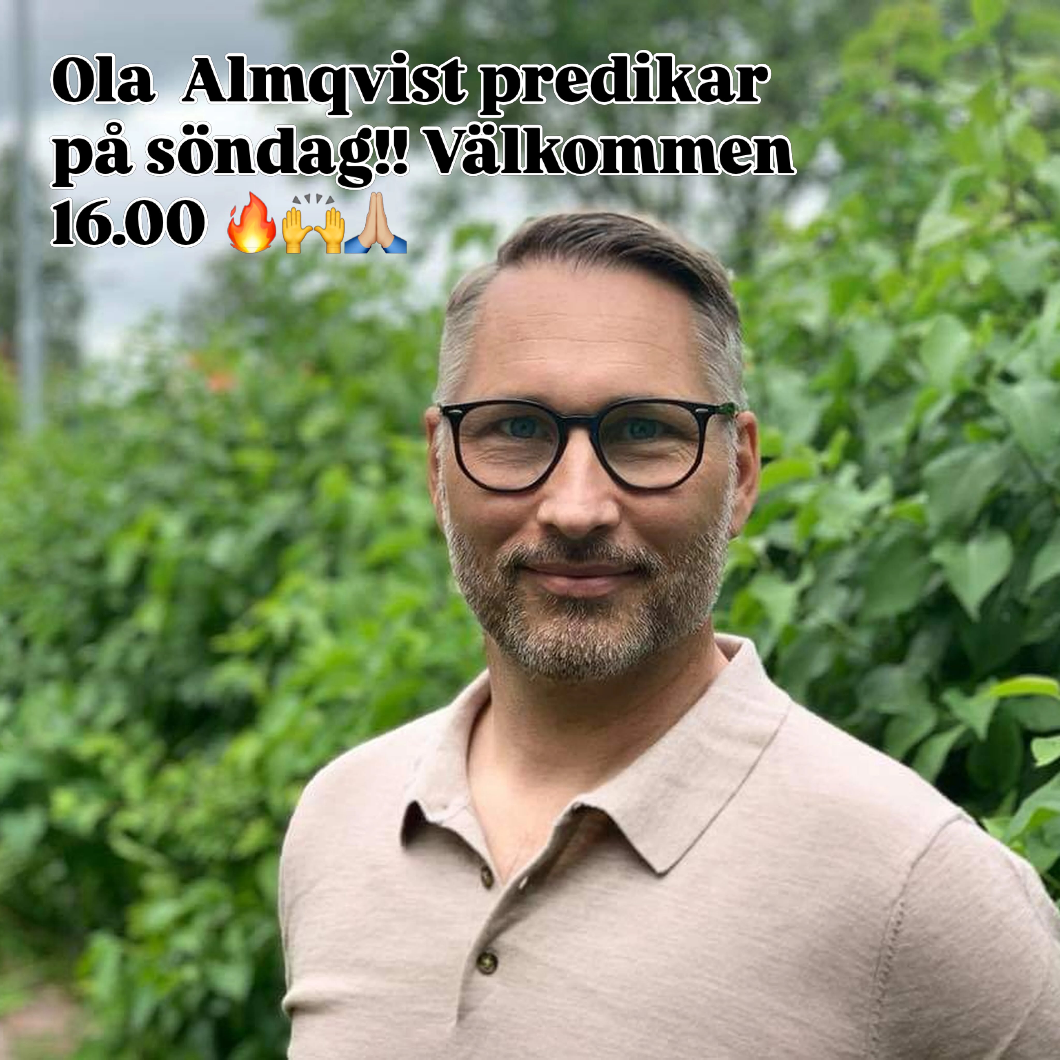 På söndag kommer Ola Almqvist att predika hos oss i Stockholm Church. Han är en av de som backat oss från start i både mentorskap och vishet 🔥😌 och varit med och möjliggjort att vi kan öppna församlingen. Han har själv över 20 års erfarenhet av att starta och bygga församling. Vi ser fram emot att höra vad Gud lagt på hans hjärta. Vi uppmuntrar dig starkt att vara där 🔥😊🙌💛
